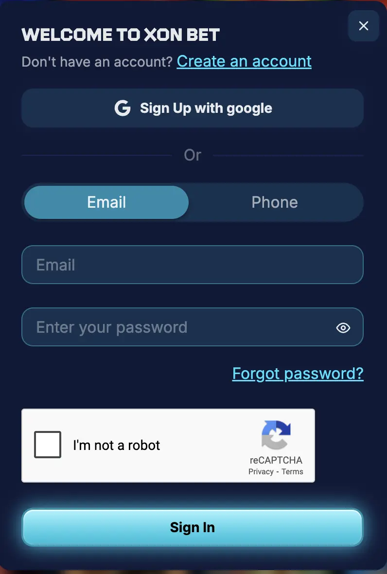 Jak zalogować się w Xon Bet Casino